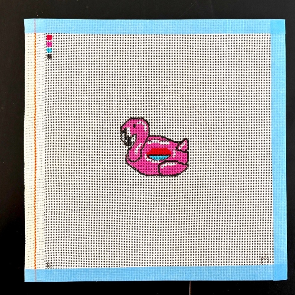 SOLD - Pink Flamingo Needlepoint Canvas